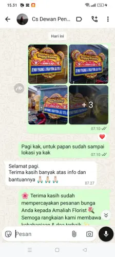 Testimonial Papan Bunga Pernikahan cihujan