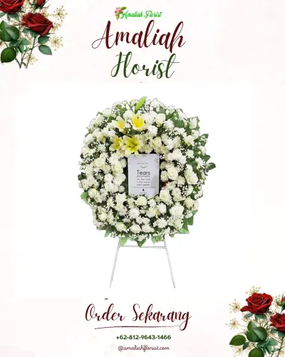 Krans Bunga Duka Cita cihujan